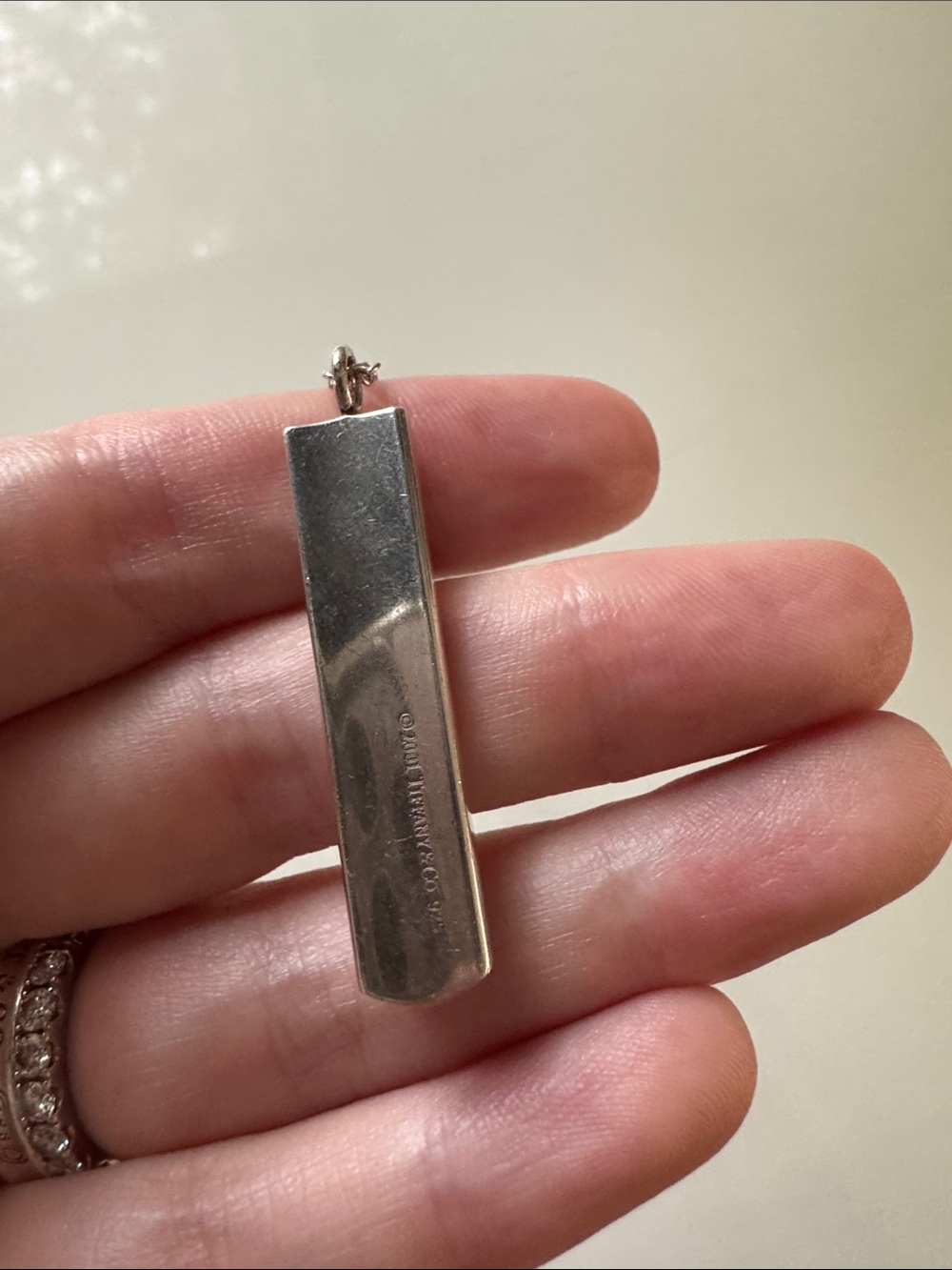 Tiffany & Co 1837 Sterling Silver Bar Pendant Necklace - Picture 4 of 6